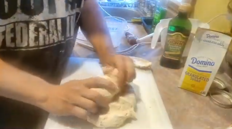 Kneading the dough